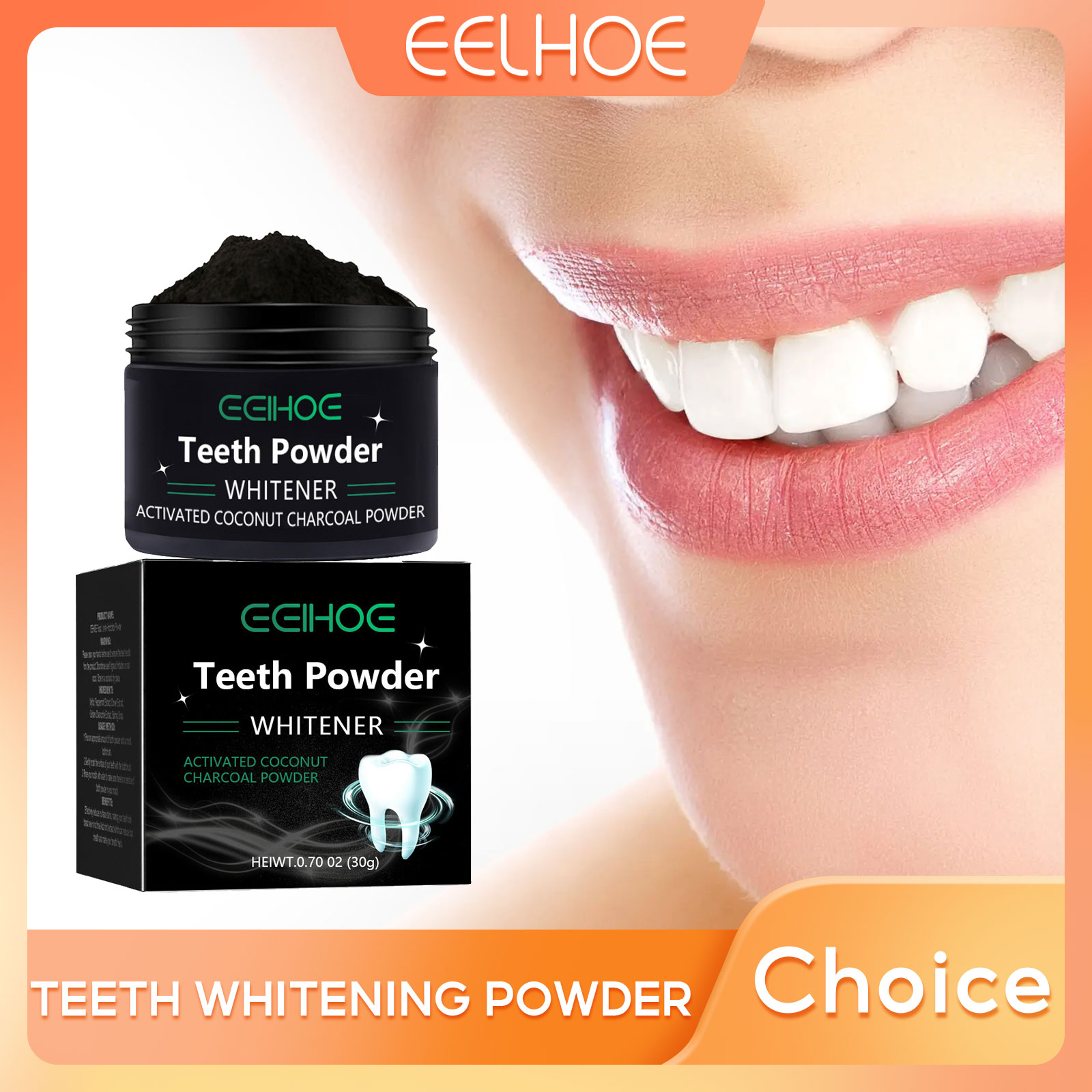 Whitening Powder Activated - EELHOE poudre de charbon de bois